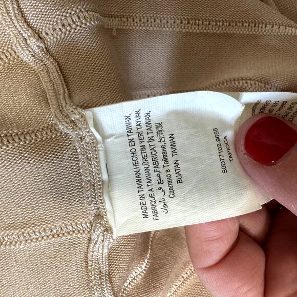 Bebe Bondage Dress Tan Beige Women's Size Medium Mini Dress - Picture 7 of 11